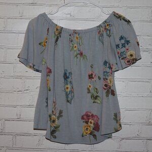 🌸 Ginger G. Off‑The‑Shoulder Floral Top · Juniors Large